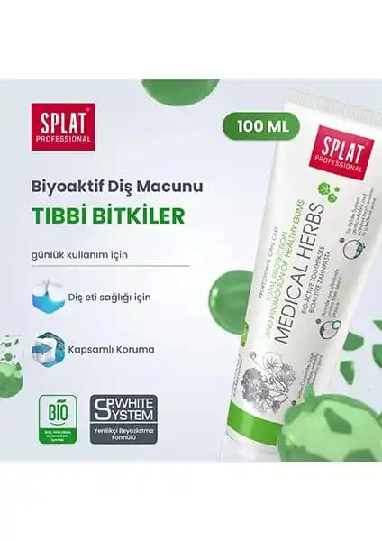 SPLAT Medical Herbs Doğal Bitkisel İçerikli Diş Macunu ile Güçlü ve Beyaz Gülüşler