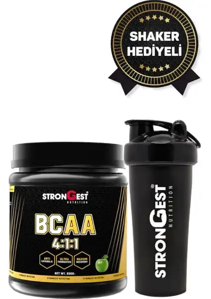 Strongest BCAA 4.1.1 Yeşil Elma Aromalı 500 Gr Sporcu ve Fitness Tutkunları İçin Üstün Takviye