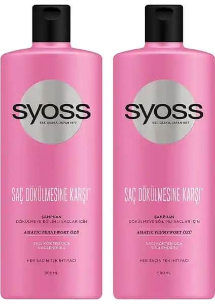 Syoss Şampuan 500 ml 2'li Paket Saç Dökülmesine Karşı Güçlü ve Doğal Çözüm