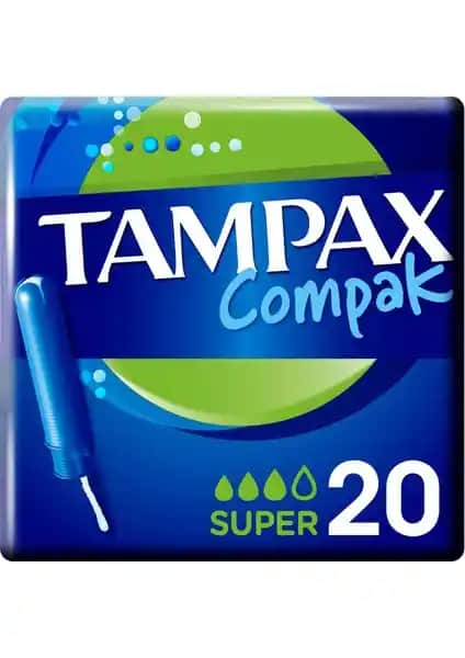 Tampax Compak Tampon Süper 20'li Güvenli ve Konforlu Günlük Hijyen Çözümü