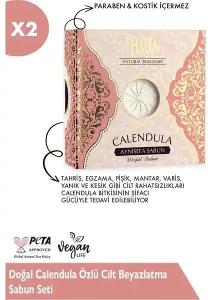 Thalia Doğal Calendula Özlü Cilt Beyazlatma Sabun Seti: Doğal ve Güvenilir Cilt Bakım Ürünü