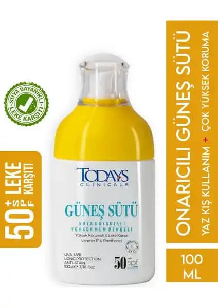 Todays Clinicals Güneş Sütü 50+ SPF Yüksek Koruma ve Leke Önleyici Özellikleriyle Güvenilir