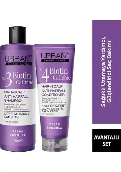 Urban Care Expert Biotin & Caffeine Şampuan ve Krem Seti Saç Sağlığını Destekler