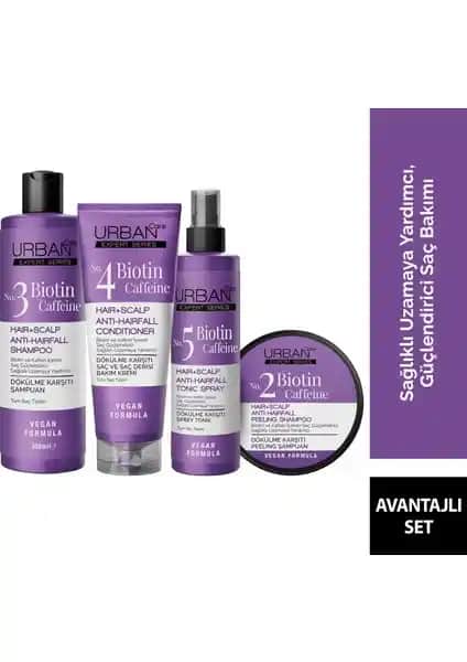 Urban Care Expert Biotin ve Kafein Saç Bakım Seti ile Sağlıklı ve Hızlı Saç Uzaması