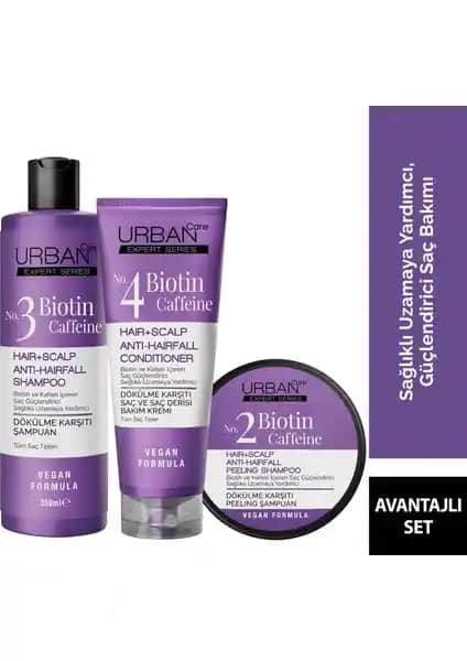 Urban Care Expert Biotin ve Kafein Şampuan Seti ile Saçlarınızı Güçlendirin ve Parlaklık Kazanın