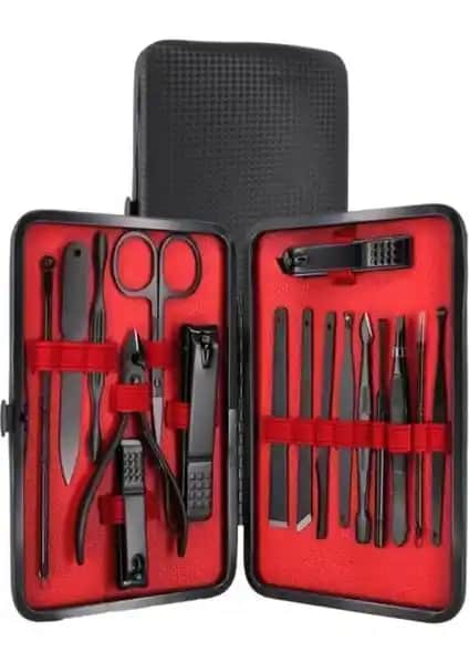 Vedora Profesyonel Çantalı Paslanmaz Çelik Manikür Seti 17 Parça ile Bakım Kalitesini Yükseltin