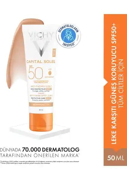 Vichy Capital Soleil Leke Karşıtı Güneş Kremi SPF50+ incelemesi ve kullanım önerileri