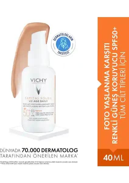Vichy Capital Soleil SPF50+ Güneş Koruyucu: Foto Yaşlanma Karşıtı ve Renkli Formül