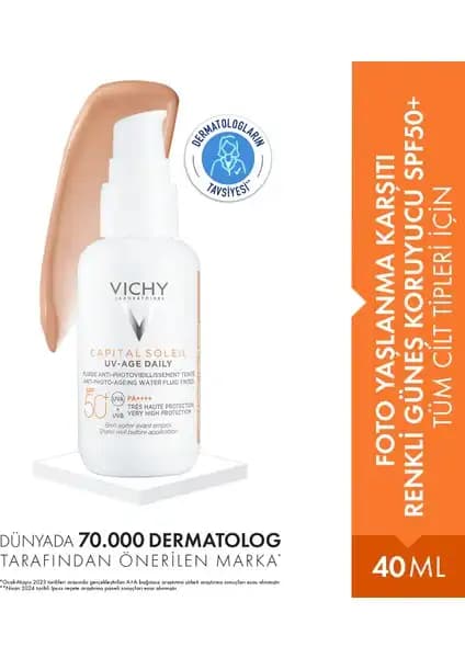 Vichy Capital Soleil SPF50+ Güneş Koruyucu: Foto Yaşlanma Karşıtı ve Renkli Formül