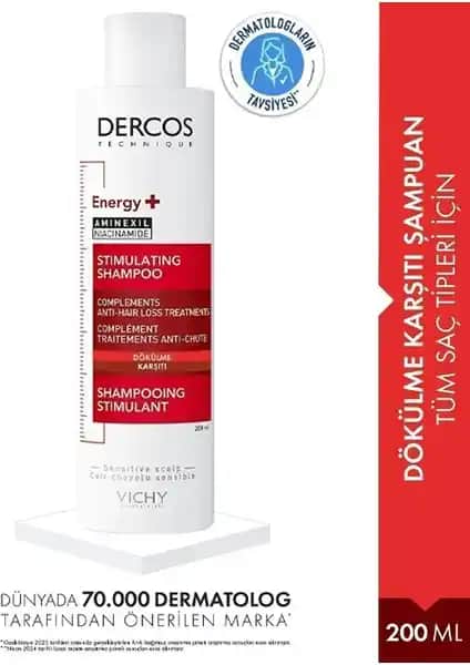 Vichy Dercos Energy+ Dökülme Karşıtı Şampuan Saç Güçlendirme ve Sağlık Destekçisi