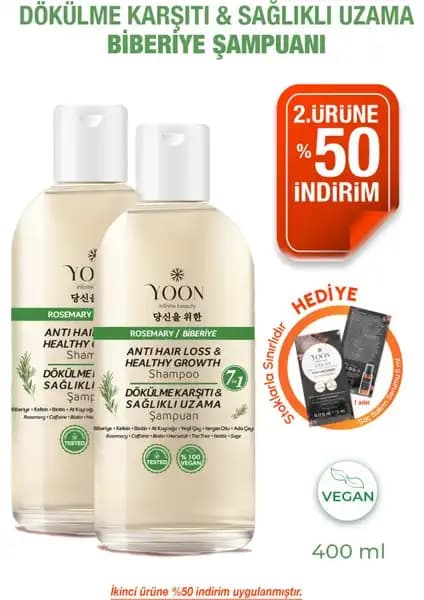 Yoon 2'li Set Hızlı Saç Uzatma ve Saç Dökülmesine Karşı Bitkisel Şampuanlar