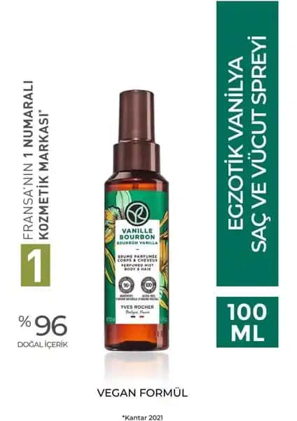 Yves Rocher Vanilya Kokulu Saç ve Vücut Spreyi Doğal ve Vegan İçeriklerle Kalıcılık Sağlar