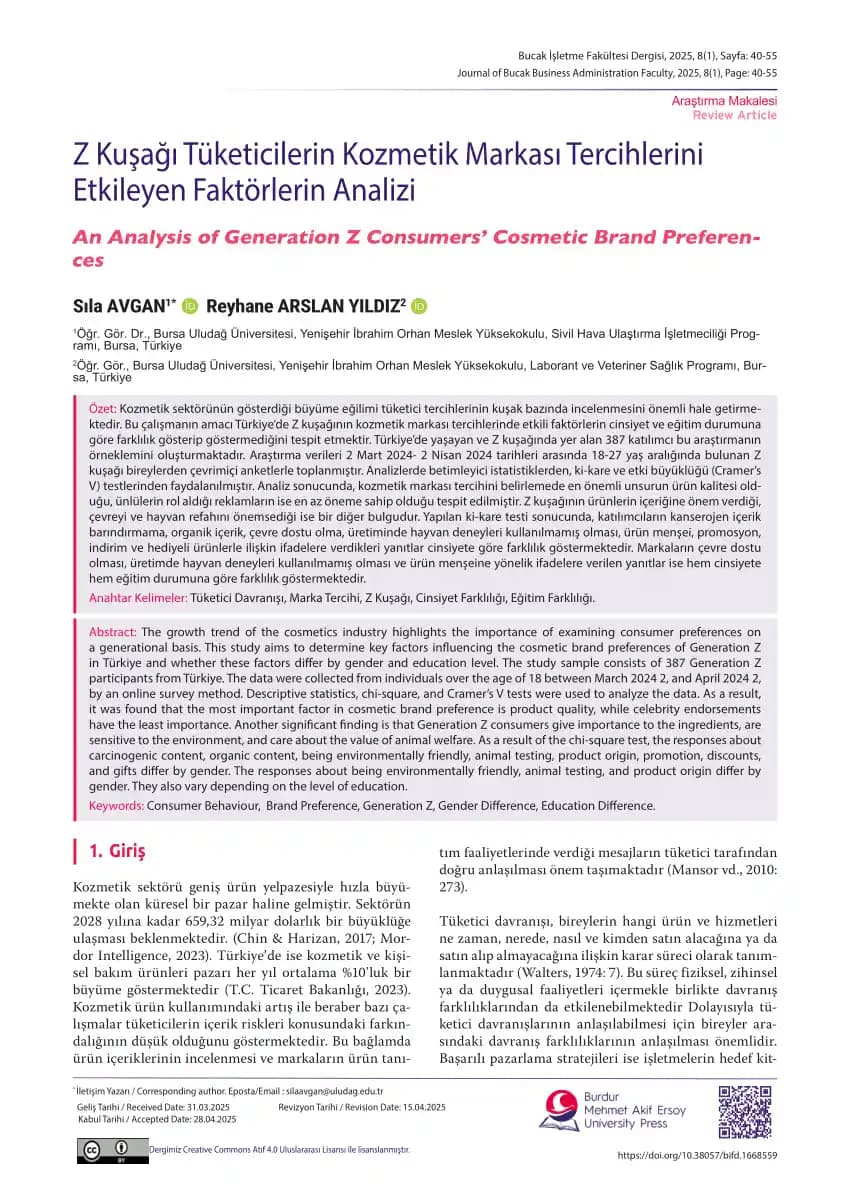 Kozmetik Ürünlerinde Tüketici Şikayetleri ve Tercih Nedenleri: Ambalaj, Koku ve Performans Analizi