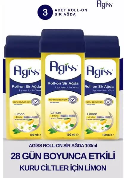 Agiss S Roll-On Sir Ağda 100 ml Limon: Kısa ve İnce Tüyler İçin Güçlü Çözüm