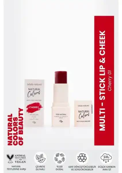 Bade Natural Lip & Cheek Cherry 01 Çok Amaçlı Stick: Doğal ve Çok Yönlü Makyaj Ürünü