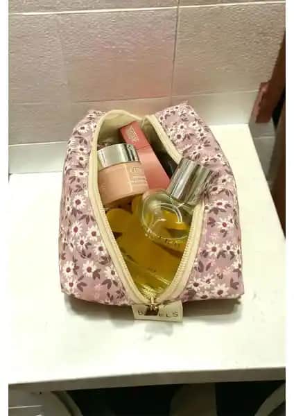 Bahels Purple Çiçek Makyaj Çantası: Şık ve Dayanıklı Taşıma Çözümü