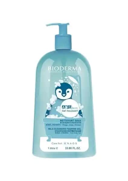 Bioderma Abcderm Foaming Cleansing Gel 1 lt hassas ciltler ve bebekler için güvenli temizlik çözümü