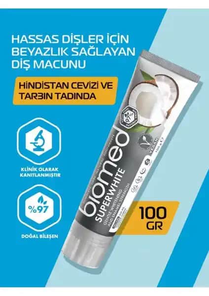 Biomed Superwhite Doğal Beyazlatıcı Diş Macunu Güvenli ve Hassas Dişlere Uygun Ürün
