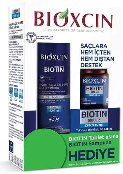 Bioxcin Biotin 5000 µg Çinko 15 mg İçeren Güçlendirici Saç Bakım Seti