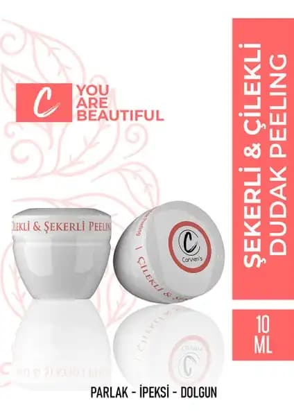 Carvien Çilekli ve Şekerli Dudak Peelingi Doğal İçeriklerle Hassas Dudaklar İçin Uygun