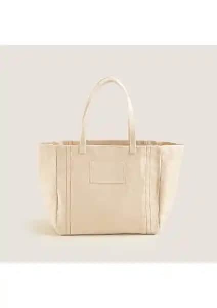 Chakra Simply Tote Bag 32 cm Natural Şık ve Dayanıklı Günlük Kullanım Çantası