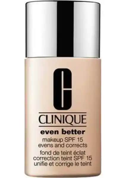 Clinique Even Better Doğal Bitişli Fondöten SPF 15 ile Günlük Makyaj ve Cilt Koruma