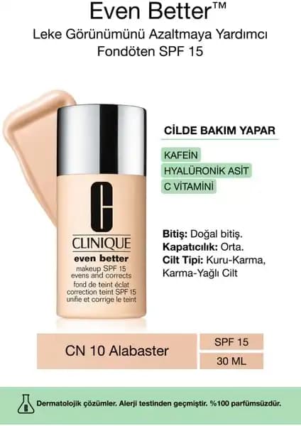 Clinique Even Better Doğal Bitişli Fondöten SPF 15 İncelemesi ve Kullanım Önerileri