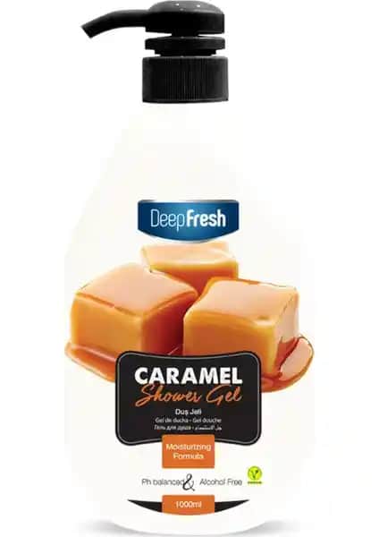 Deep Fresh Karamel Duş Jeli 1 litrelik ferahlatıcı ve cilt dostu temizlik ürünü