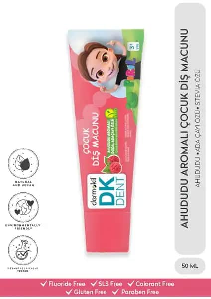 Dermokil DK Dent Pırıl Ahududu Aromalı Çocuk Diş Macunu Güvenli ve Doğal İçeriklerle Sağlıklı Diş Temizliği