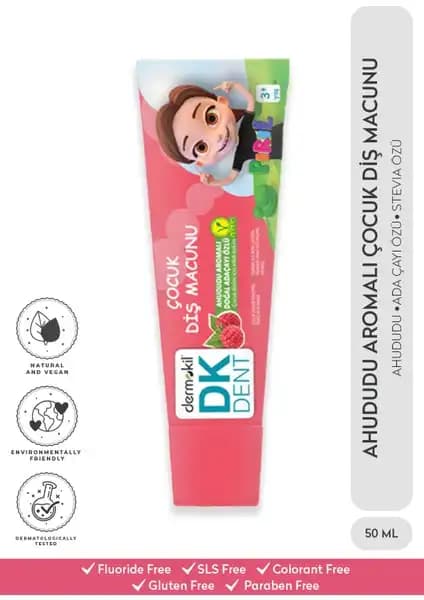 Dermokil DK Dent Pırıl Ahududu Aromalı Çocuk Diş Macunu Güvenli ve Doğal İçeriklerle Sağlıklı Diş Temizliği