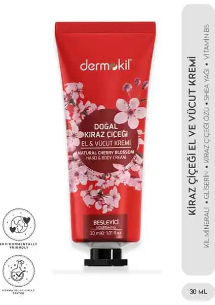 Dermokil Kiraz Çiçeği El ve Vücut Kremi Doğal İçeriklerle Derinlemesine Nemlendirme