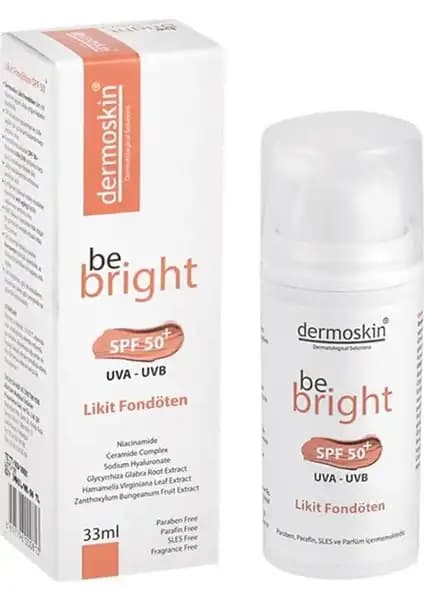 Dermoskin Be Bright SPF50+ Likit Fondöten ile Cilt Bakımında Yüksek Koruma ve Kusursuz Görünüm