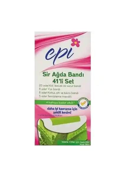 Epi Sir Ağda Bandı 41'li Set Aloe Vera ile Evde Doğal ve Etkili Epilasyon Çözümü