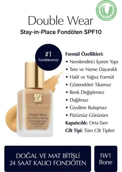Estée Lauder Double Wear Stay-in-Place Fondöten: Uzun Süreli ve Doğal Makyaj İmkanı