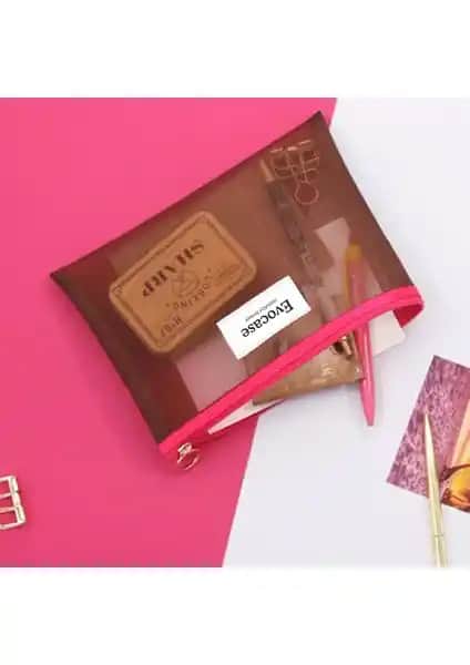 Evocase Kahverengi Makyaj Çantası Şık ve Fonksiyonel Tasarımıyla Günlük Kullanım İçin Uygun