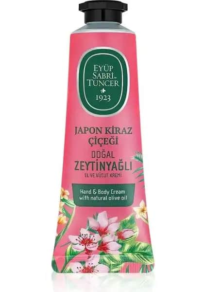 Eyüp Sabri Tuncer Japon Kiraz Çiçeği Doğal Zeytinyağlı El ve Vücut Kremi 50 ml güvenle kullanılır