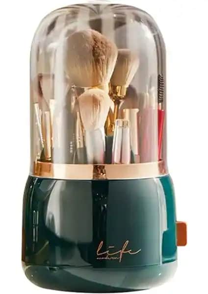 Ezere Toz Geçirmez Masaüstü Makyaj Fırçası Organizeri Şık ve Pratik Saklama Çözümü