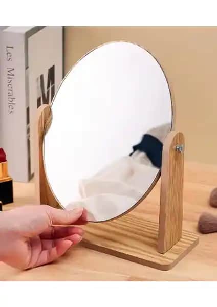Gaman AYN-172 Ahşap Makyaj Aynası: Şık ve Dayanıklı Doğal Ahşap Tasarım