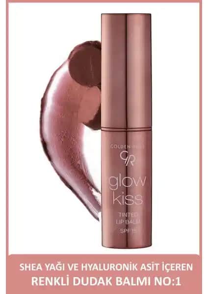 Golden Rose Glow Kiss Renkli Dudak Balmı Vanilla Latte 15 SPF ile doğal ve parlak dudaklar