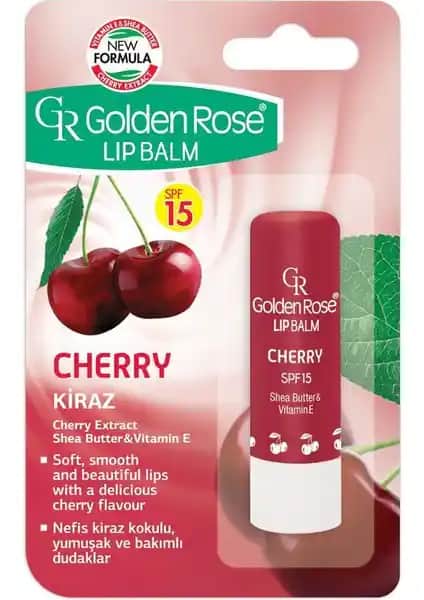 Golden Rose No 07 Kiraz Dudak Bakım Lip Balmı SPF 15 ile Nemli ve Parlak Dudaklar