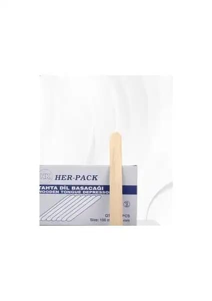 Her-Pack Tahta Dil Basacağı Ağda Spatulası 100 Adet Profesyonel ve Kişisel Kullanım İçin