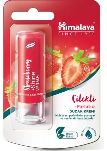 Himalaya Parlatıcı Dudak Kremi Çilek Aromasıyla Doğal Parlaklık Sağlar
