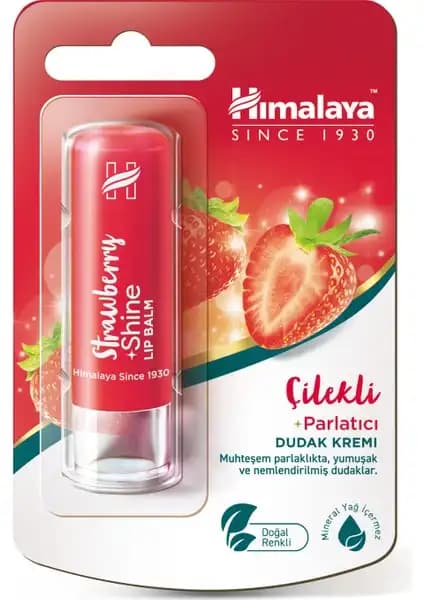 Himalaya Parlatıcı Dudak Kremi Çilek Aromasıyla Doğal Parlaklık Sağlar