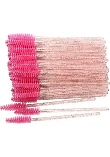 Kırmızı Kristal Saplı İpek Kirpik ve Kaş Fırçası: Şık Tasarım ve Pratik Kullanım İmkanı