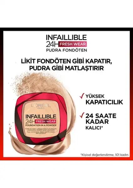 L'Oréal Paris Infaillible 24H Fresh Wear Pudra Fondöten 40 Cashmere Detayları ve Kullanım Özellikleri