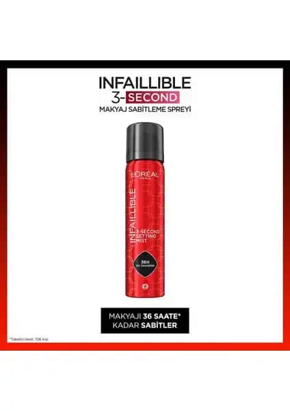 L'Oréal Paris Infaillible 3-Second Makyaj Sabitleme Spreyi ile Gün Boyu Kusursuz Makyaj