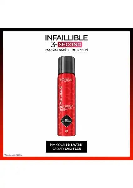 L'Oréal Paris Infaillible 3-Second Makyaj Sabitleme Spreyi ile Gün Boyu Kusursuz Makyaj