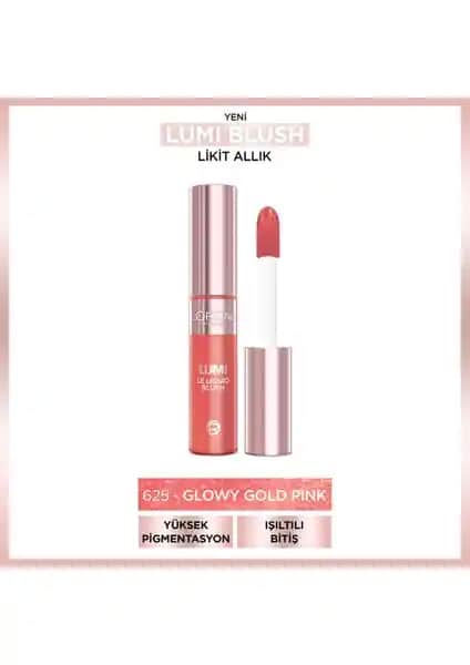 L'Oréal Paris Lumi Blush Likit Allık 625 Glowy Gold Pink Doğal ve Işıltılı Makyaj İçin