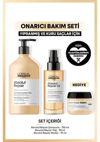 L'Oréal Professionnel Absolut Repair Seti: Yıpranmış ve Kuru Saçlar İçin Güçlendirici Bakım Çözümü