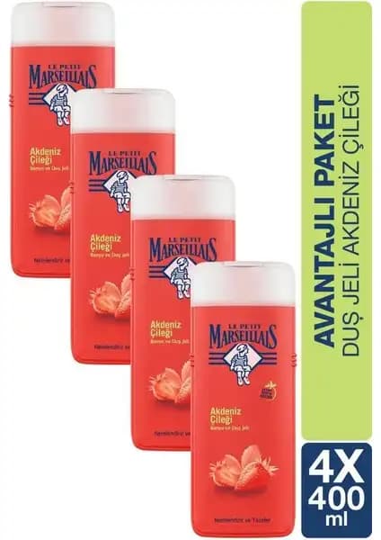 Le Petit Marseillais Akdeniz Çileği Aromalı Doğal Banyo ve Duş Jeli 400 ml